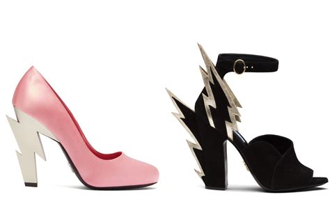 prada lightning bolt heels gold|Electrifying Fashion: Lightning Bolt Shoes Prada .